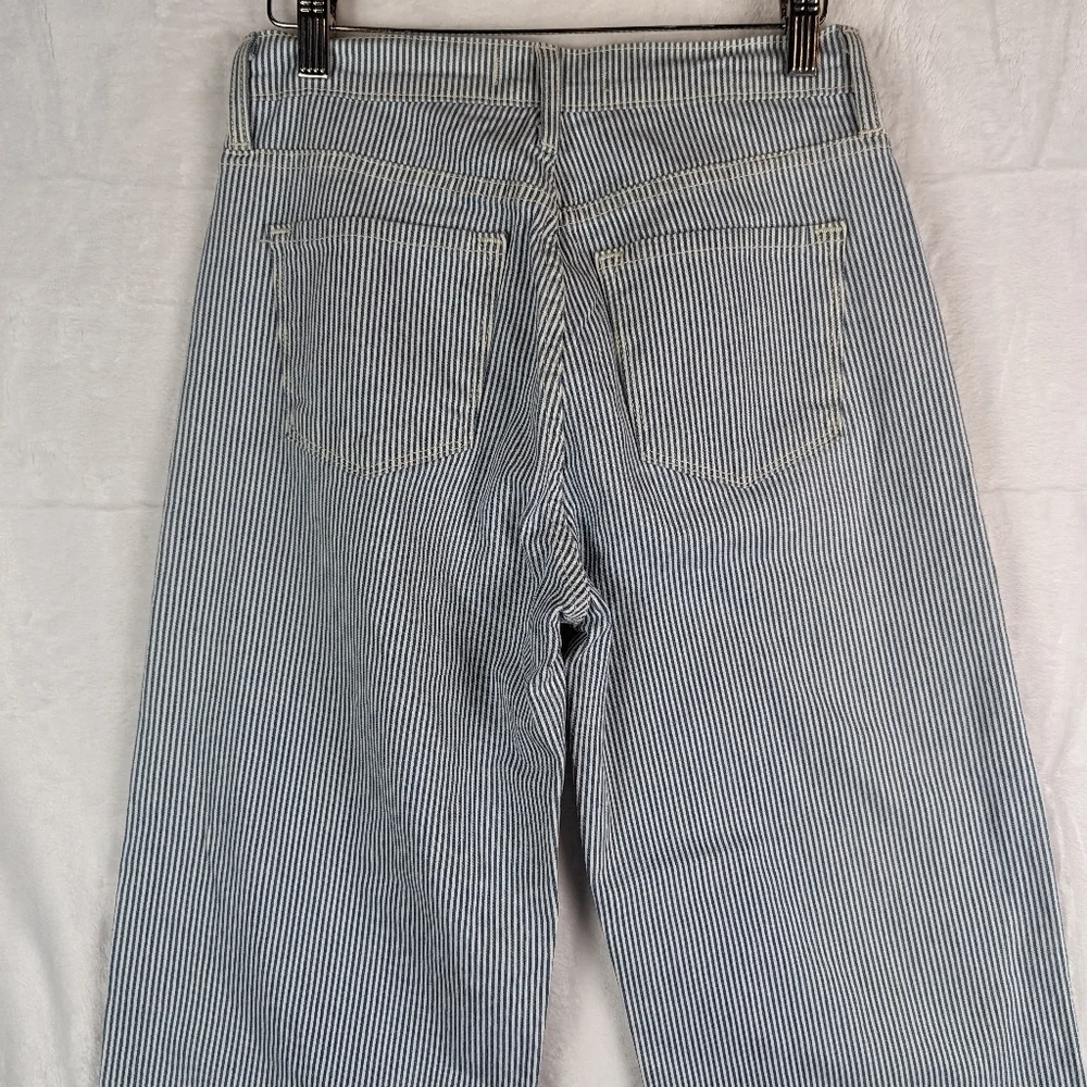 Flying‎ Monkey Wide Leg Cropped Jeans 25 Gaucho Jeans Blue White Stripe Capri